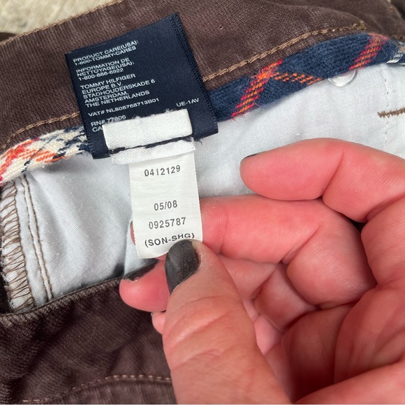 Y2K Tommy Hilfiger 0 brown jeans low rise flare leg flap pockets retro classic - Picture 8 of 9